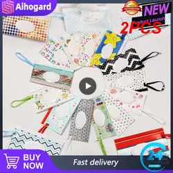 2PCS Portable Baby Wet Wipe Pouch Wipes Holder Case Flip Cover Snap-Strap Reusable Refillable Wet Wipe Bag Outdoor Useful Tissue