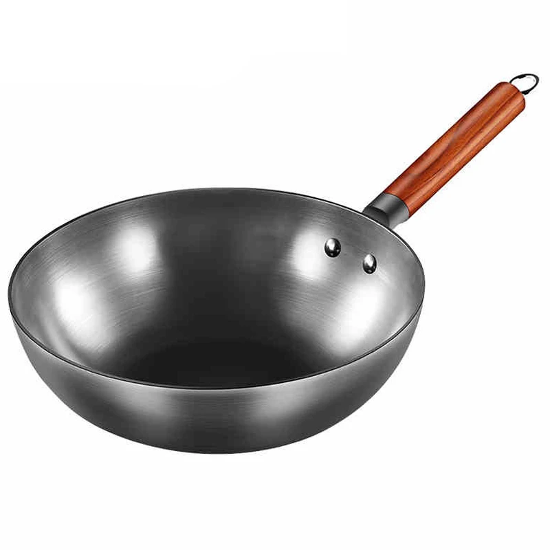 High Quality Iron Wok Traditional Handmade Pan Non-stick Non-coating Induction and Gas Cooker Cookware | Дом и сад