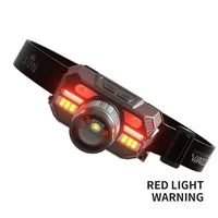 Powerful Zoom Sensor Headlight 18650 Battery Type-C Rechargeable Outdoor Fishing Light Red COB Headlight Camping Flashlight