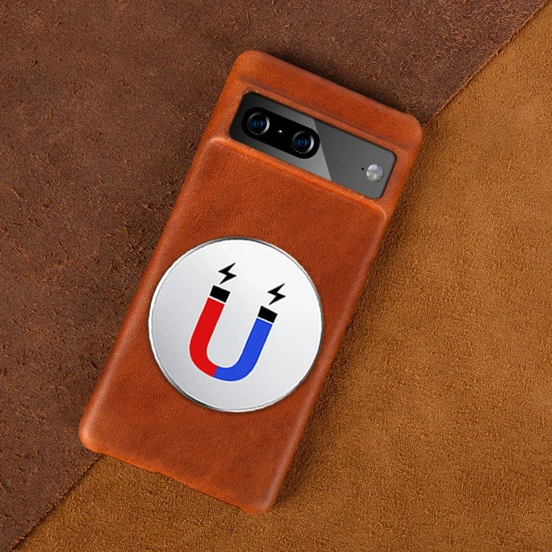 ZWW Crazy House Genuine Leather Vintage Aesthetic Phone Case