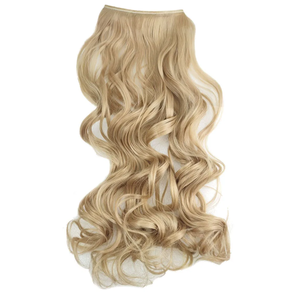 Nessuna clip, nessuna colla, extension per capelli invisibili, pezzo unico, 24 pollici, lunghe, lisce, ondulate, sintetiche, resistenti al calore_voghion.com