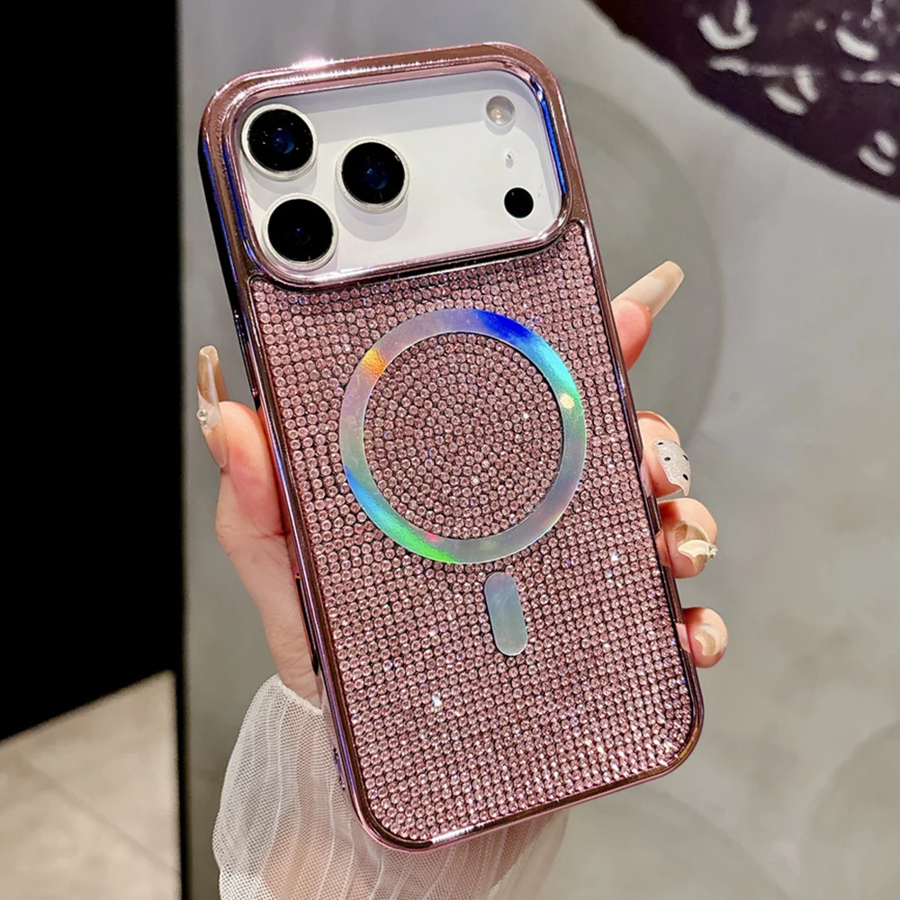 Diamond Bling Glitter Magnetic Wireless Charging Phone Case