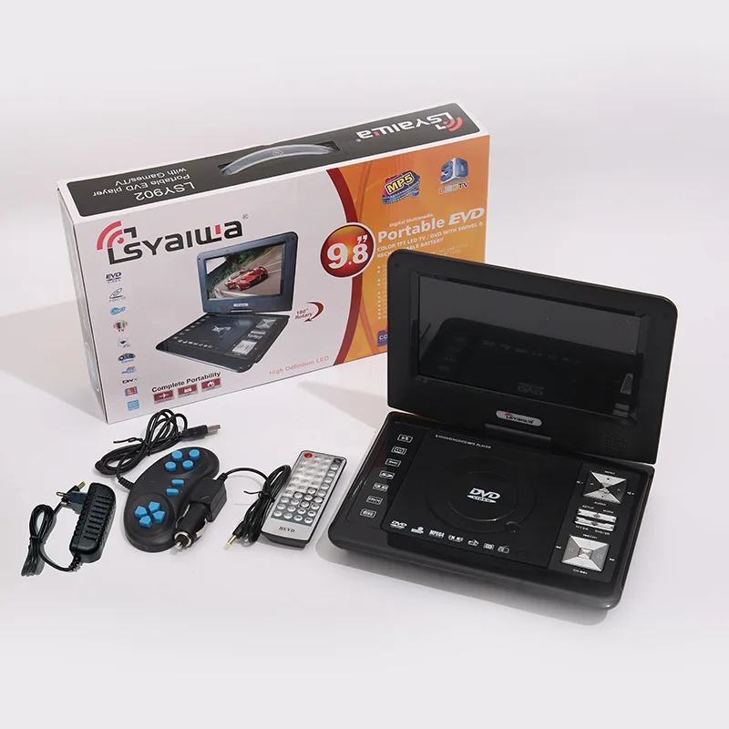 ポータブルDVDプレーヤー、 9.8 インチ ポータブル ホーム カー DVD プレーヤー VCD CD ゲーム TV プレーヤー  ポータブルDVDプレーヤー 9型ワイド USBメモリー SDカード 乾電池対応 4WAY電源 車載 敬老の日 持ち運び コンパクト  GH-PDV9R-BK グリーンハウス FOC 9.8インチポータブルホームカーDVDプレーヤーVCD CDゲームTVプレーヤーUSBラジオアダプターFMラジオ受信サポート USB