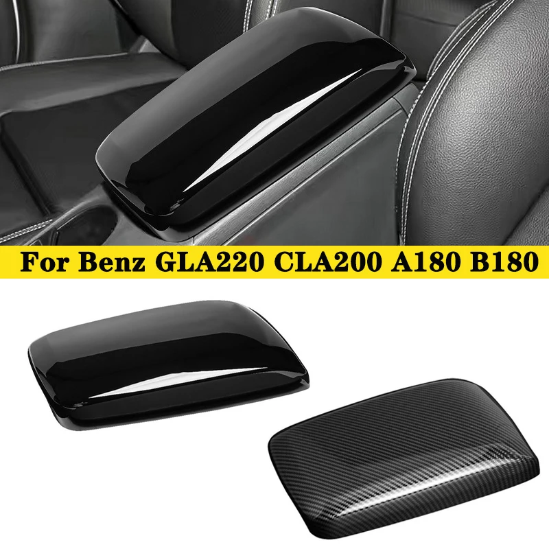 

Carbon Fiber LHD Car Central Control Armrest Storage Box Panel Trim Cover Frame For Mercedes Benz Old GLA220 CLA200 A180 B180