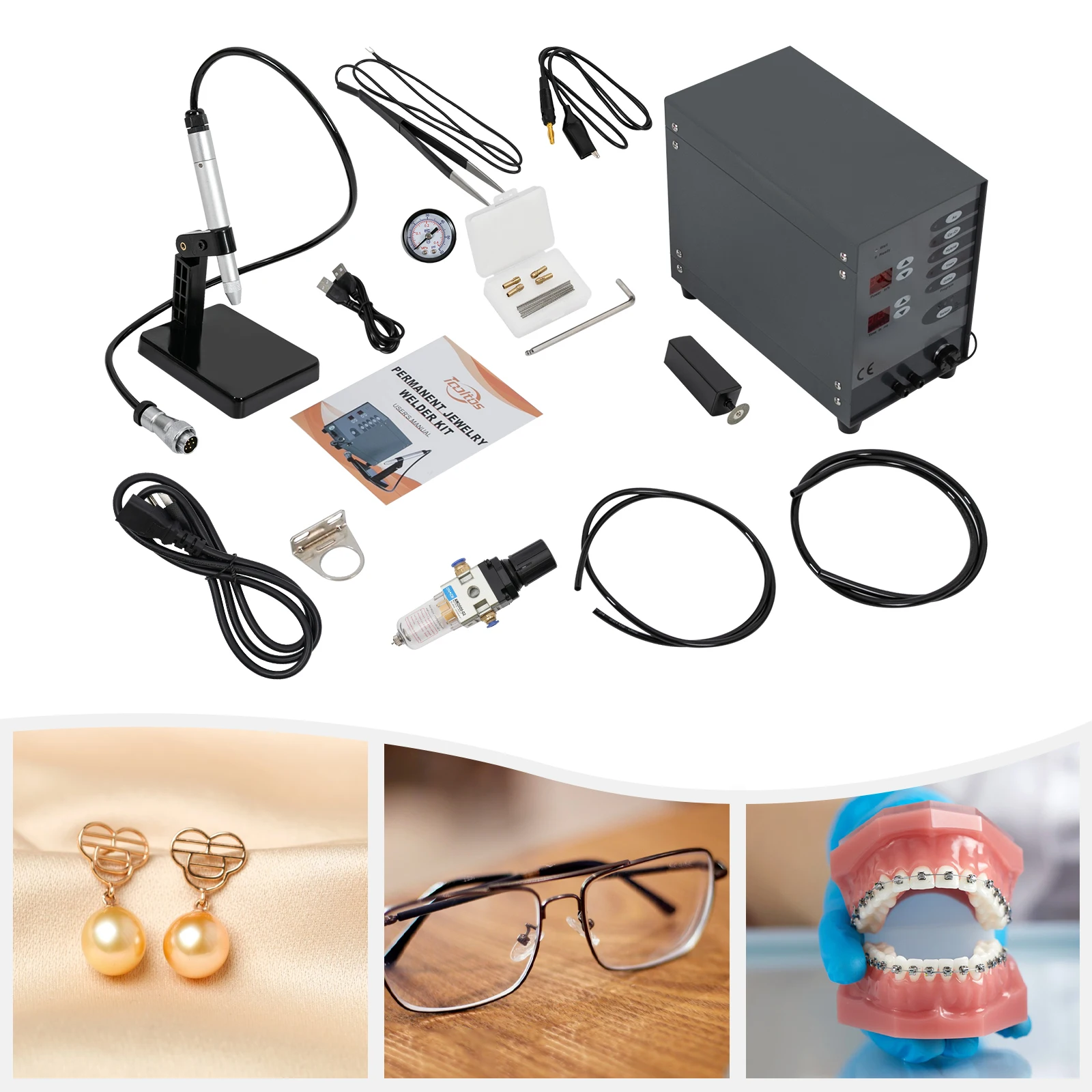 100W Automatic Spot Welding Machine 50A-600A Pulse Argon Arc Welder Jewelry Welding Repair Tool LCD Screens 220V/110V