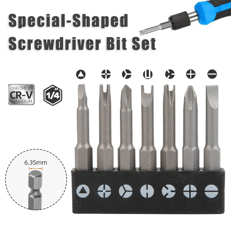 Screwdriver set 5/7/13pcs Special-Shaped Bit PH2 Triangle/U/Y Shape Three Points Cross Hand Tool/Power Tool