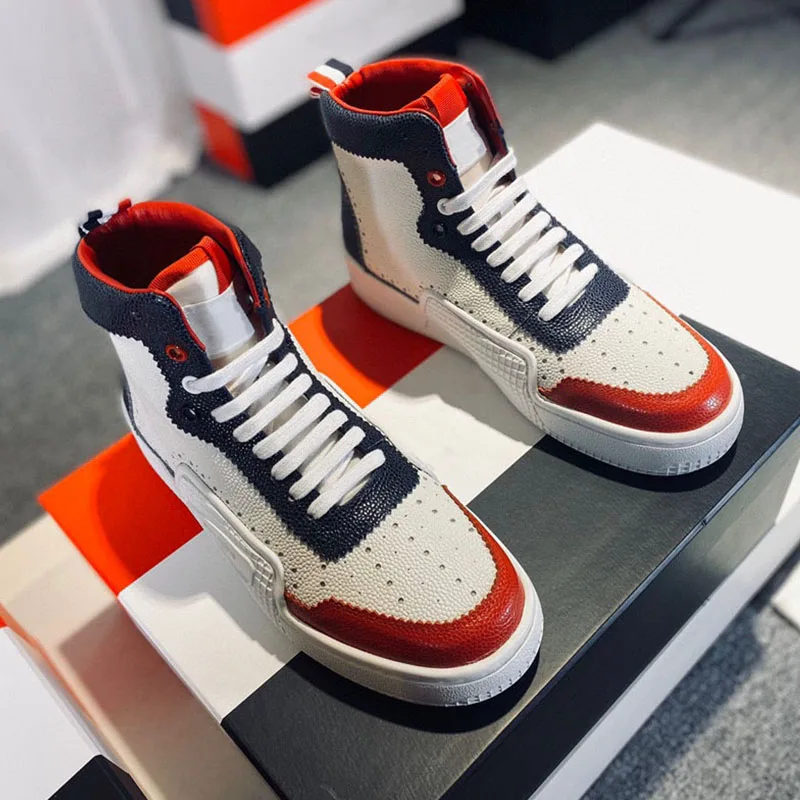 

TB THOM Men's Shoes Patchwork Fashion Korean Design Male Sneaker High Quality Leather Comfortable Walking Women TB Shoes