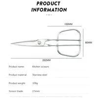 All Steel Wire Handle Scissors Kitchen Scissors 3cr Stainless Steel Detachable Food Scissors Multifunctional Grill Scissors 5