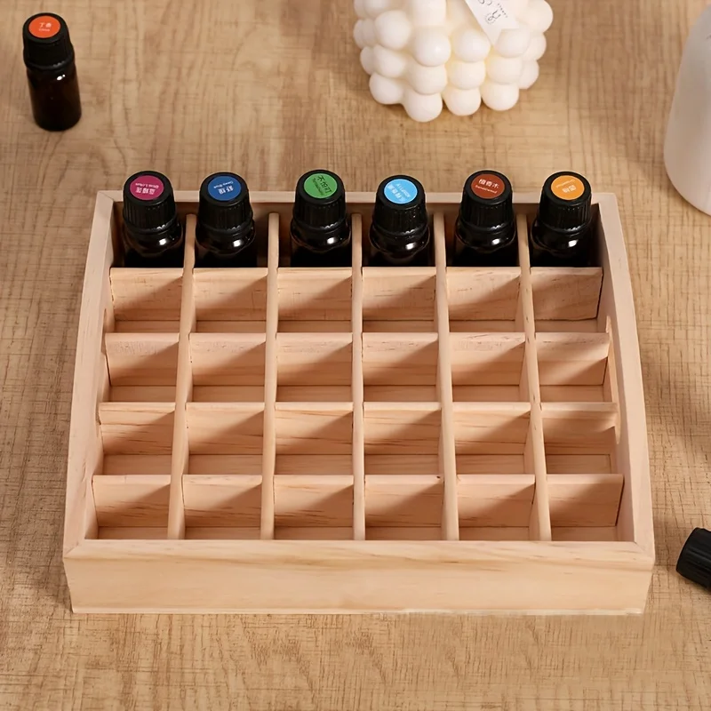 Storage Box 30-cell essential oil storage box Pine storage box High-end small wooden Portable essential oil