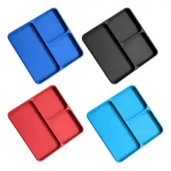 Magnetic Screws Tray Aluminum Magnetic Dish Bowl for Garage Bolts Nuts Hardware Organizer Bits Storage Mini Plate
