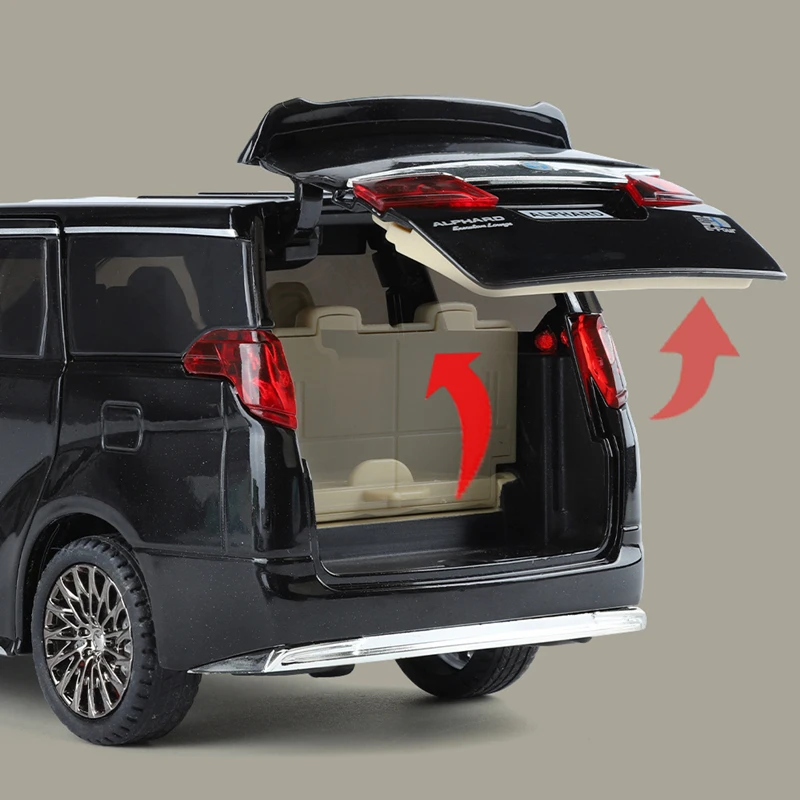 1:24 Key version Toyotas Alphard MPV Alloy Car Model Diecasts Metal Toy Vehicles Car Model Simulation Sound and Light Kids Gifts 6