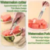 3-in-1 Watermelon Fork Slicer Cutter, 2024 Stainless Steel Fruit Watermelon Cutting Tool Fork Slicer Knife Set for Home Kitchen 3