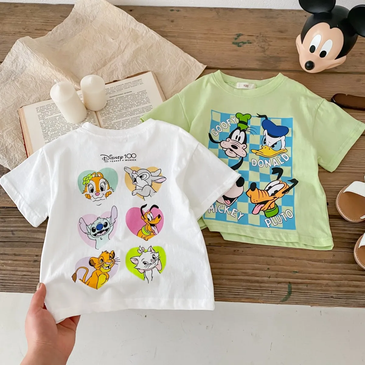 Disney T-shirt For Girl Clothes Summer New Style Children's Wear Tops Short-sleeved Cartoon Cotton Kids Toddler Minnie T Shirts 2