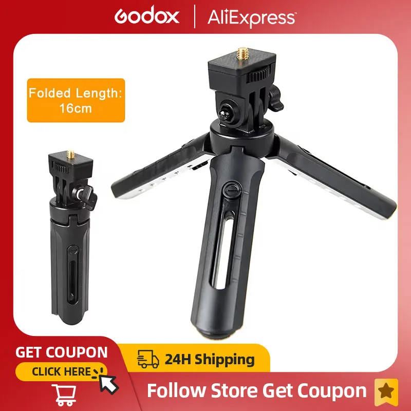 Godox MT-01 홀더 마운트가 있는 삼각대, 무선미러리스 카메라, LED 비디오 조명, AD200용 휴대용 카메라 테이블탑 여행용 삼각대