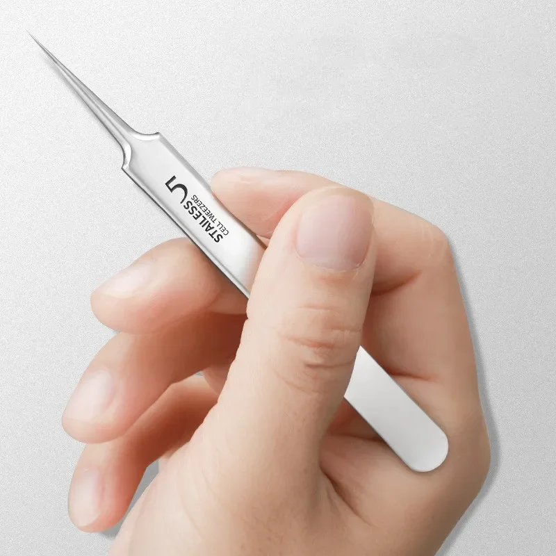 German Ultra-fine No. 5 Cell Pimples Blackhead Clip Tweezers Beauty Salon Special Scraping & Closing Artifact Acne Needle Tools 4