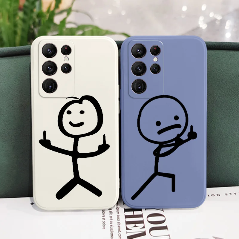 Chic Minimalist Phone Case - Durable Silicone Cover with Adorable Line Art Design