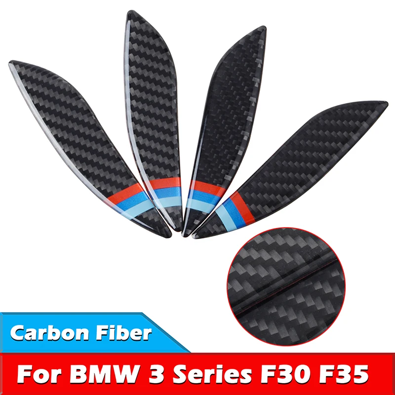 

Real Carbon Fiber Car Interior Handle Buckle Panel Trim Stickers For BMW 3 Series F30 2013-2015GT F34 2013-2017 Car Accessories