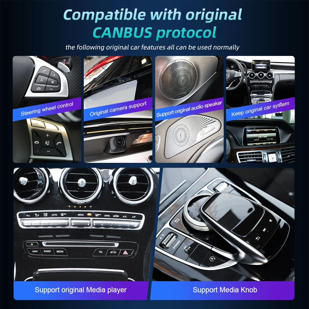 Pantalla CarPlay inalámbrica de 9 pulgadas para Mercedes Benz ML GL GLE clase GPS Android Auto reproductor Multimedia de coche Radio navegación 5