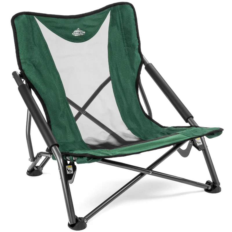 

Cascade Mountain Tech Compact Low Profile Outdoor Folding Camp Chair with Carry Case - Green beach chair foldable