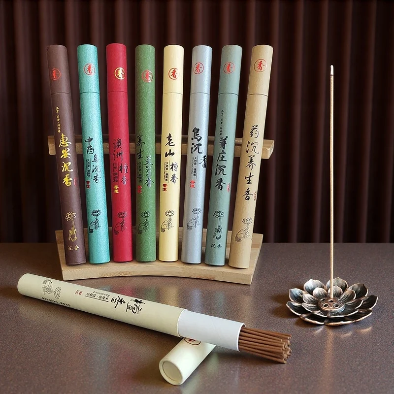 Assorted Natural Sandalwood Incense Sticks in colorful tubes