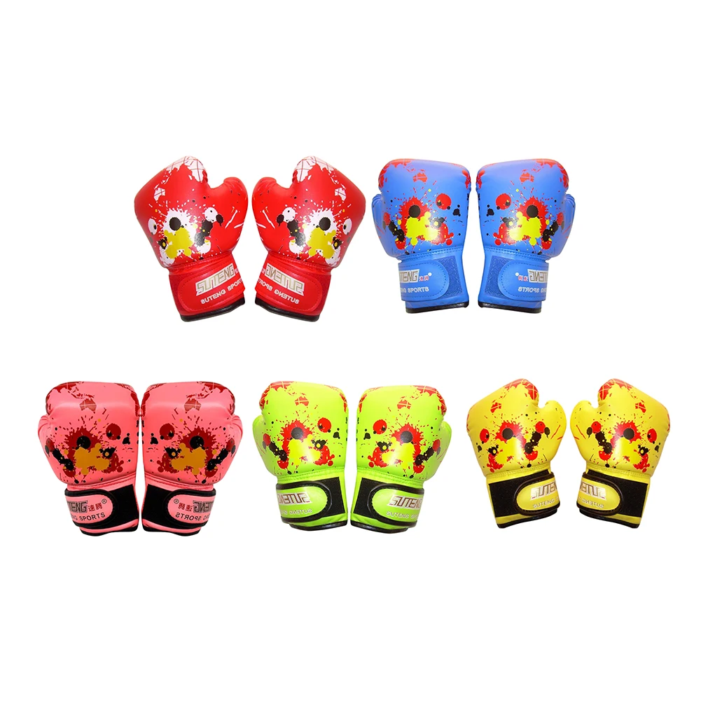 1 Pair Boxing Gloves Wraps Workout Exercise Training PU Leather Sponge Martial Arts Boxing Gloves for Karate Muay Thai Equipment