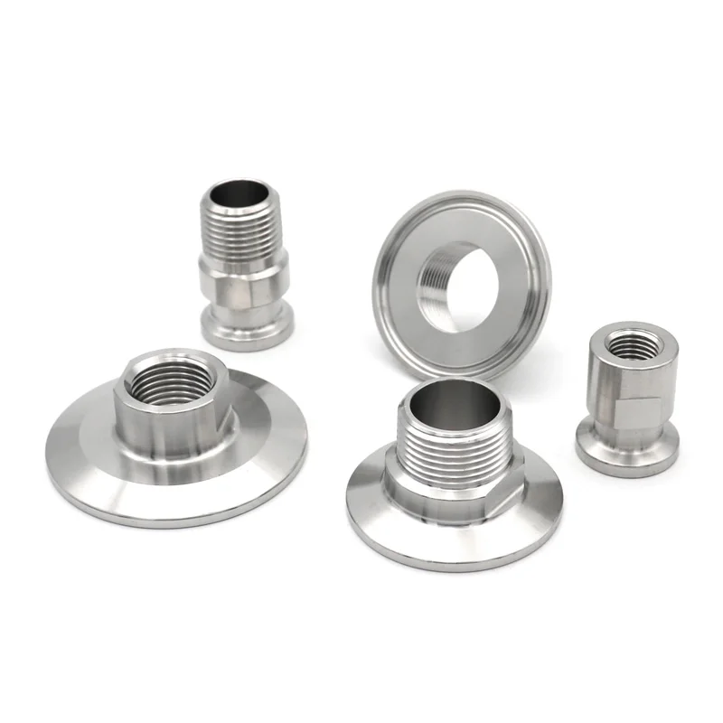 NPT Thread Adaptor Joint 1/4 1/2 3/4 1"SS304 Stainless Steel Sanitary Tri Clamp 25.4 50.5 64mm Male Female Pipe Fitting Homebrew