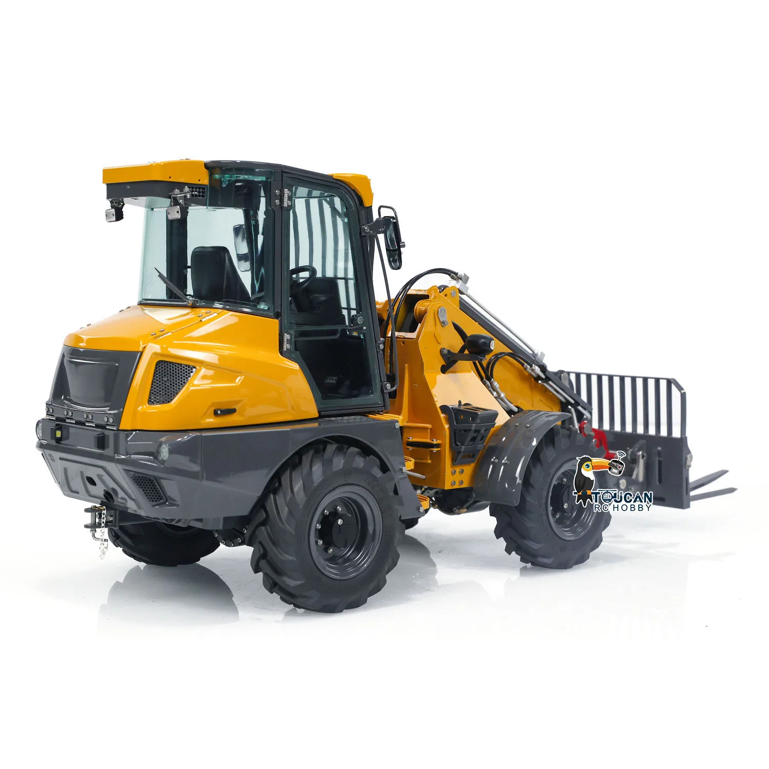 US Stock 1/14 LESU AT1050 RC Hydraulic Loader Metal Telescopic Arm Fork Loader ST8 Painted Assembled Car Toy Model Gifts 4