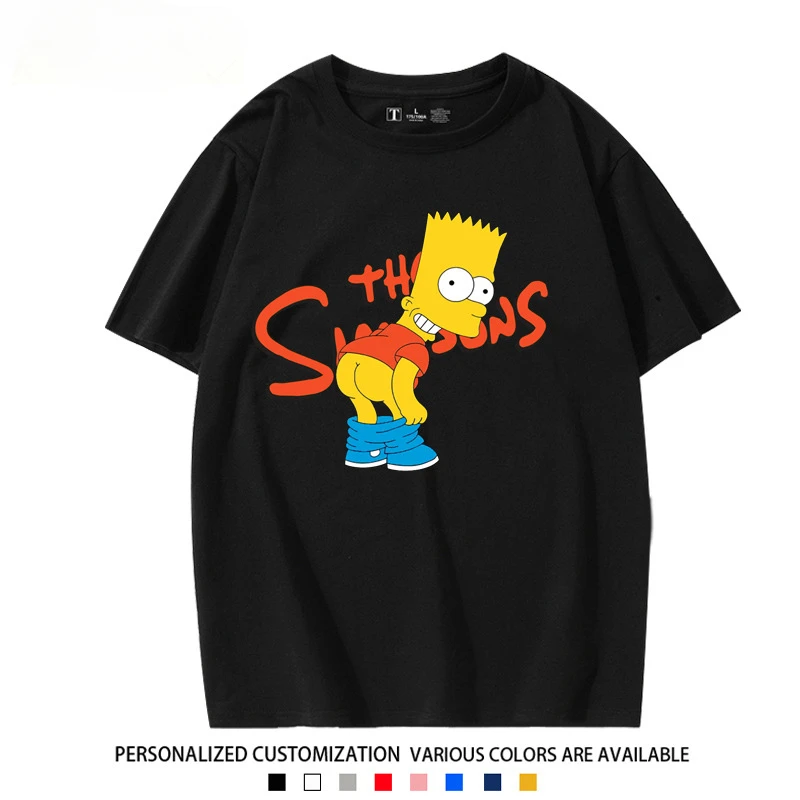 European and American cartoon Simpsons around short-sleeved T-shirt boys and girls 100% short-sleeved summer loose clothes 3