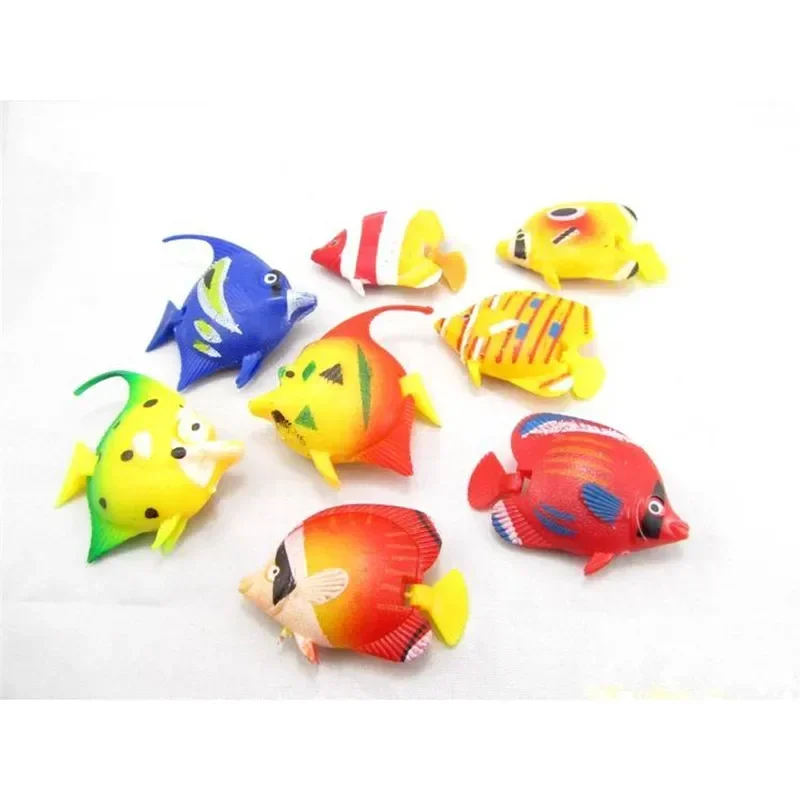 10pcs Aquarium Plastic Artificial Fish Colorful Tropical Fishes Ornaments for Aquarium Floating Fish Decor fish tank ornaments,fish tank decorations,aquarium ornaments,mini landscape ornaments