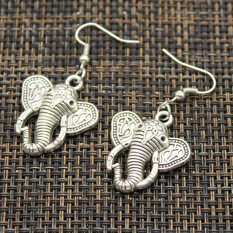 New Fashion Handmade Lovely Thailand Mounts Elephant Pendants Silver Color Earrings For Womens Style 5