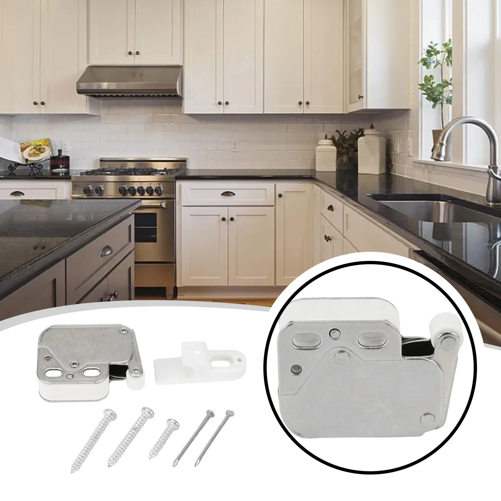 Cabinet Door Snap Lock Touch Latch Automatic Spring Push Magnetic Touch Cabinet Self-locking Catch Furniture Hardware Tools