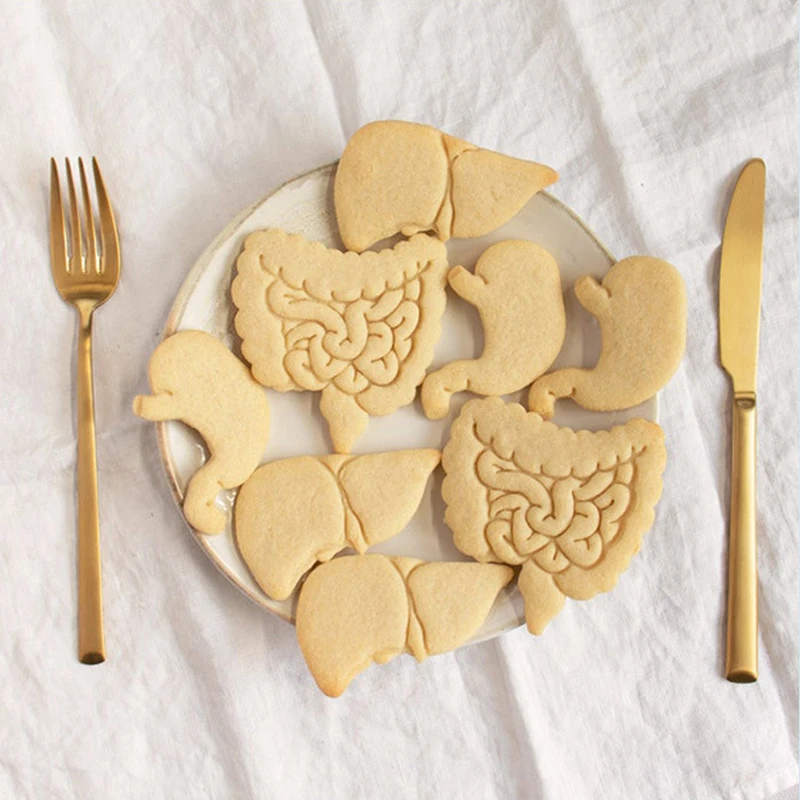 Internal Organ Cookie Embosser Mold Brain Heart Liver Stomach Fondant Cookie Cutter Medical Science Biscuit Mold DIY Baking Tool cookie cutter baking mold cookie mould cookie printing mold fondant cutter