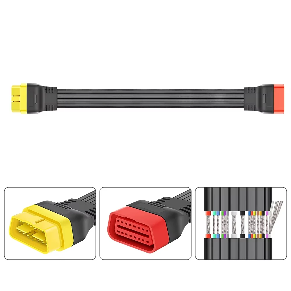 OBDII Extension Cable 16 Pin Male to Female 36CM Thinkdiag Easydiag BD2 Connector ELM327 OBD2 Diagnostic Cable