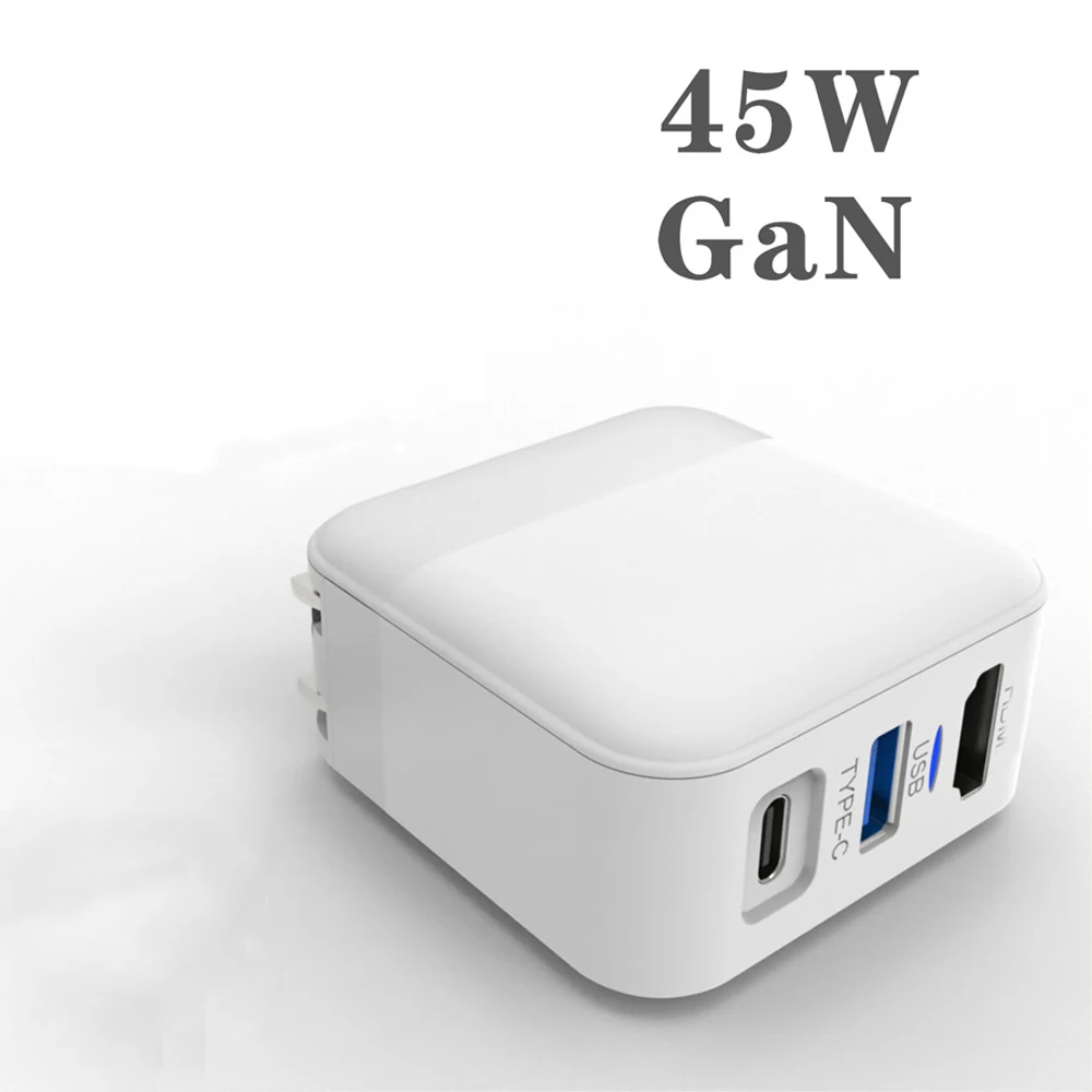 스위치 전원 공급 장치 C 타입 휴대용 베이스 독 어댑터, EU GaN 45W 4K HDMI 호환 충전기, EU 플러그, 10 개