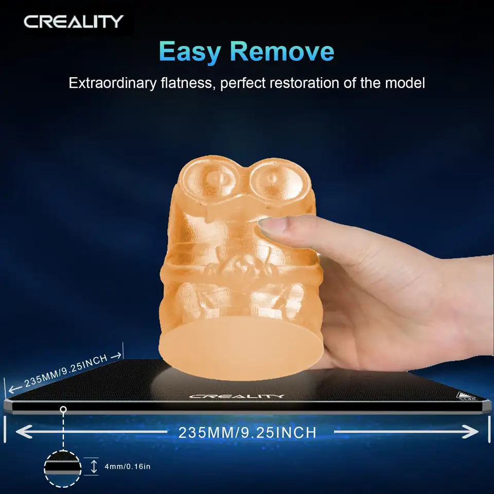 Creality Ender 3 Glass Bed Upgraded 3D Printer Tempered Glass Plate Build Surface 235x235x4mm for Ender 3/Ender 3 Pro/Ender 3 V2 image 4
