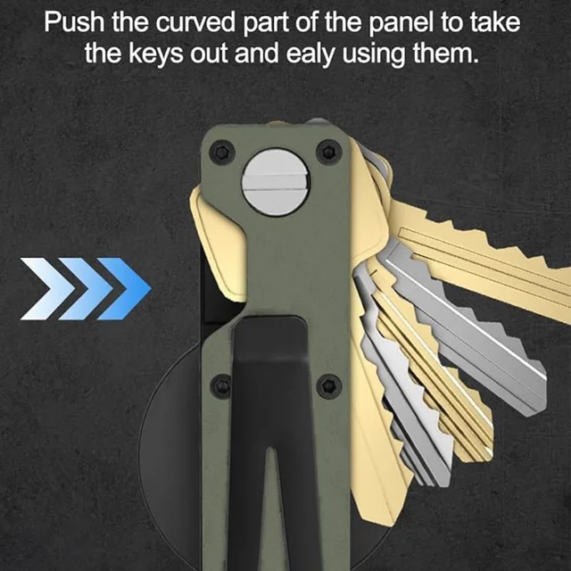 Key Organizer For Men - Compact Metallic Key Holder | Minimalist Innovative Keyholder | Smart Keychain Secures 2-5 Keys 2