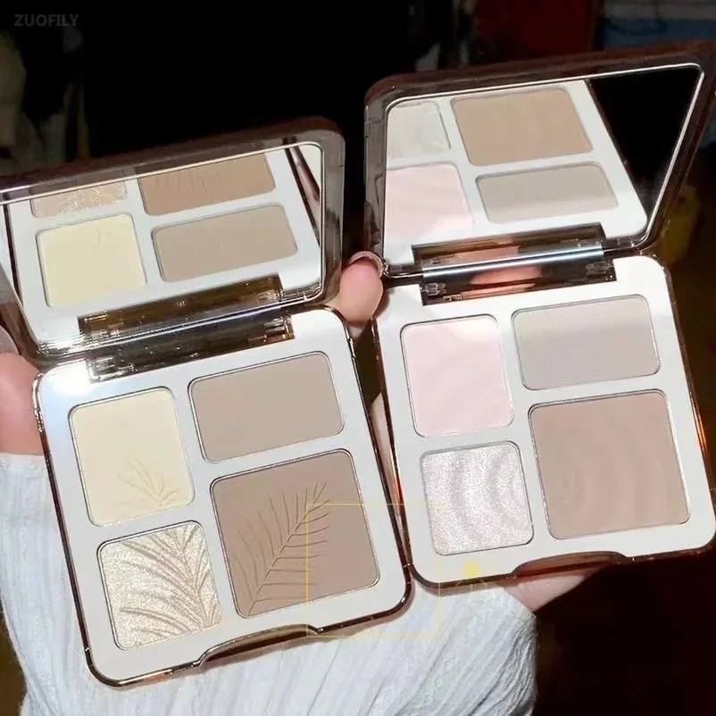 Matte Highlighter Bronzers Palette 4 Colors Long-Lasting Face Shading Contouring Grooming Powder Makeup face powder face highlighter face bronzer makeup palette contour palette