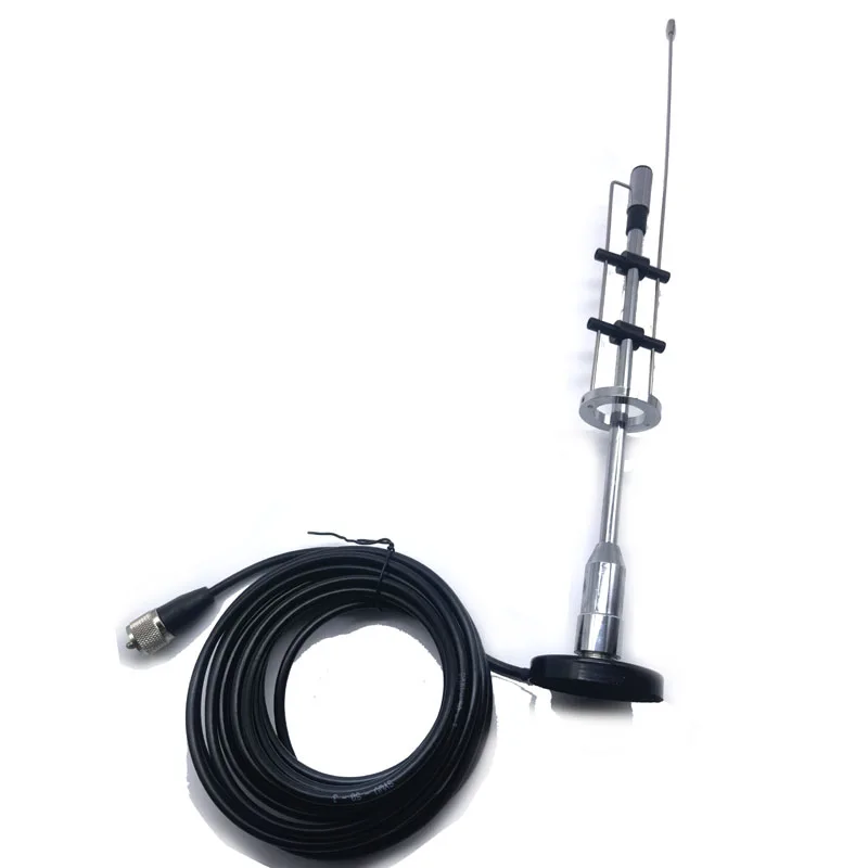 CBC-435 High Gain Dual Band UHF VHF Antenna CBC435 PL-259 Magnetic Base for Ham Car Radio Long Ranger Walkie Talkie Antenna