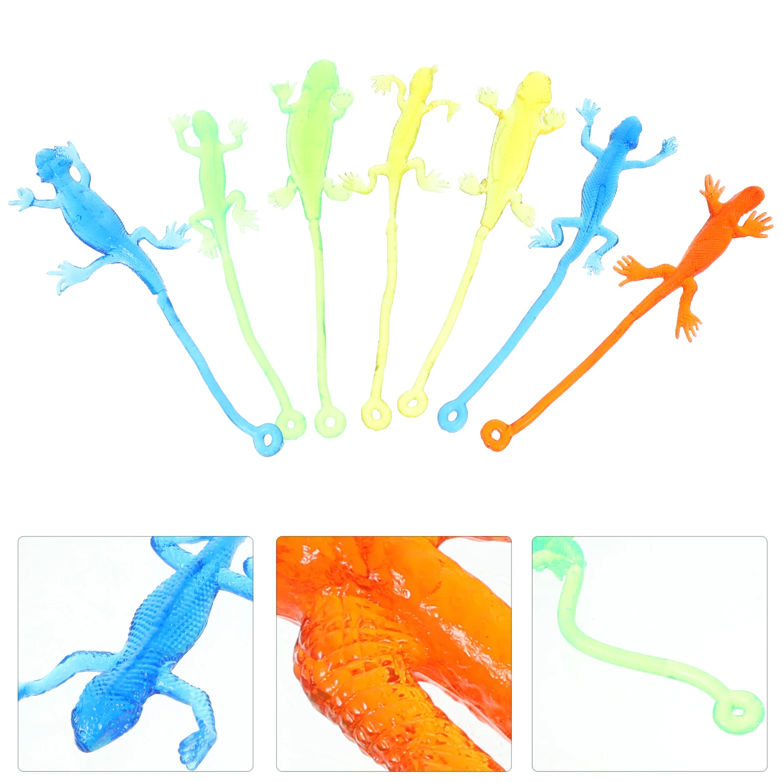 

12/24pcs Stretchy Sticky Toys Funny Sticky Lizard Animals Hand Toys Sensory Relief Stress Toys For Kids Party Favors