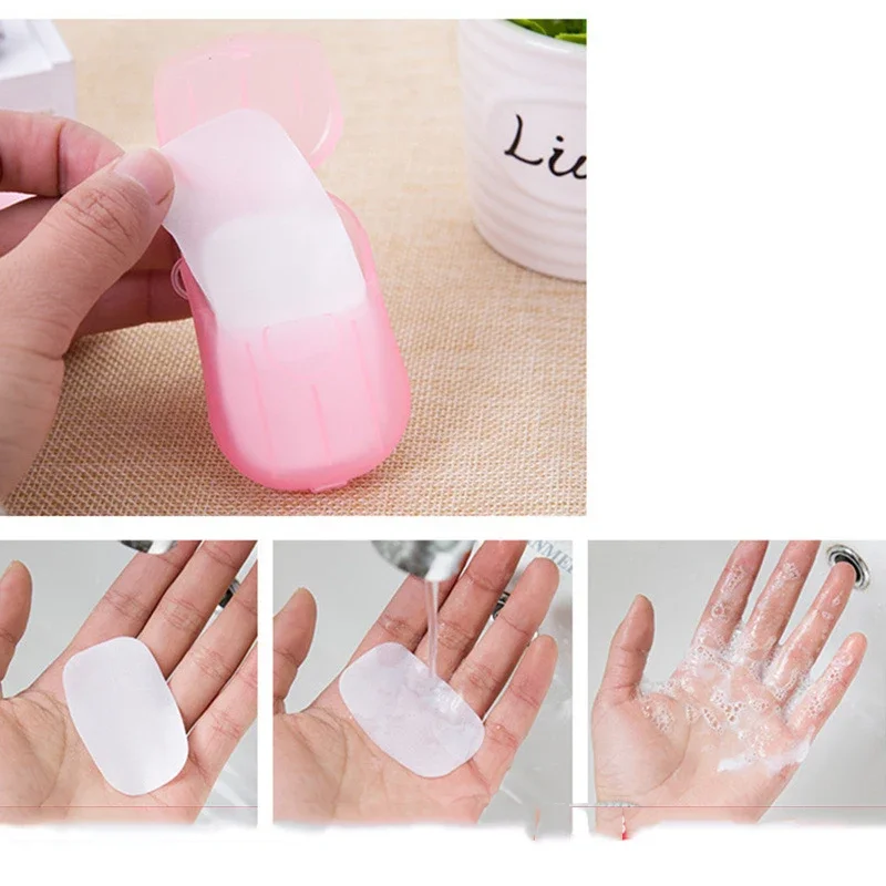 Description Picture 4 of item1/4/6pcs Portable Soap Paper Disposable Soap Paper Flakes Washing Cleaning Hand for Kitchen Toilet Outdoor Travel Camping Hiking
