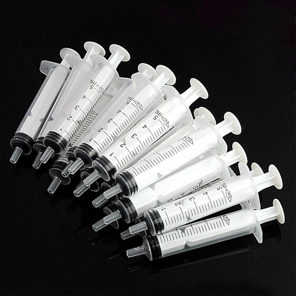 5ML With OPP Nutrient Mini Syringe Measuring Tool Pet Feeding Disposable Injector Plastic Syringe Without Needle 5ML 100Pcs/Set 5