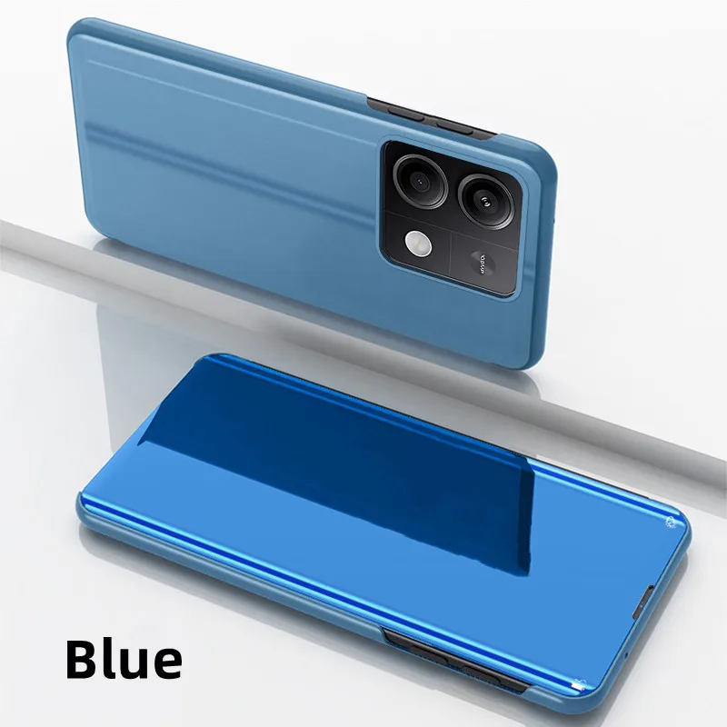 Enhanced Mirror Flip Case with Kickstand and Shockproof Protection - Sleek Protective Cover and Stylish Shell