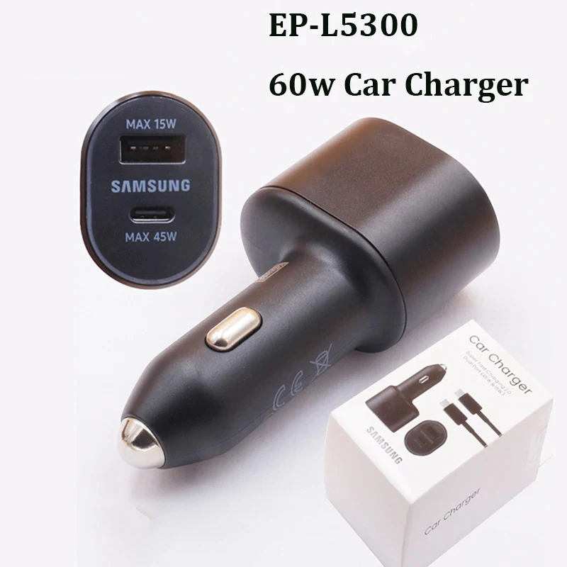High-Speed Dual USB Car Charger 60W 1A1C with Adaptive Quick Charge