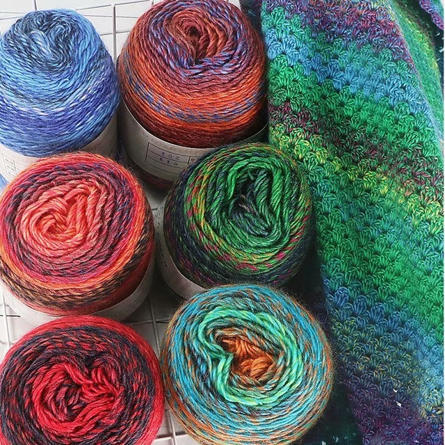 Yarns Knitting Crochet Colorful  Cake Yarns Knitting Crochet - 100g Gold  Yarn - Aliexpress