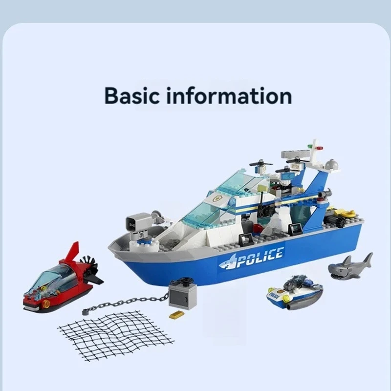 Building blocks children's City Series 60277 Police Patrol Boat