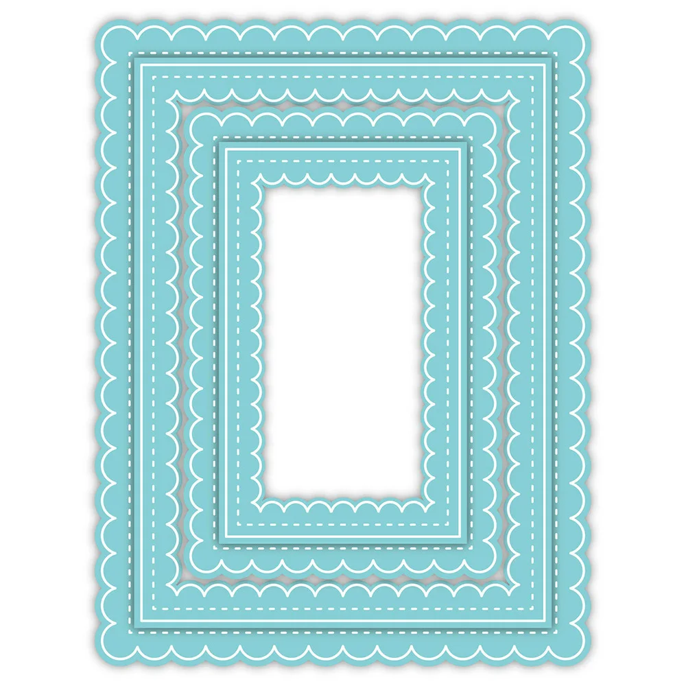 레이스 네스팅 스캘럽 직사각형 다이 컷, 카드 제작 스텐실, 크리스마스 장식 절단 다이 노엘 2023, 사진 앨범 공예