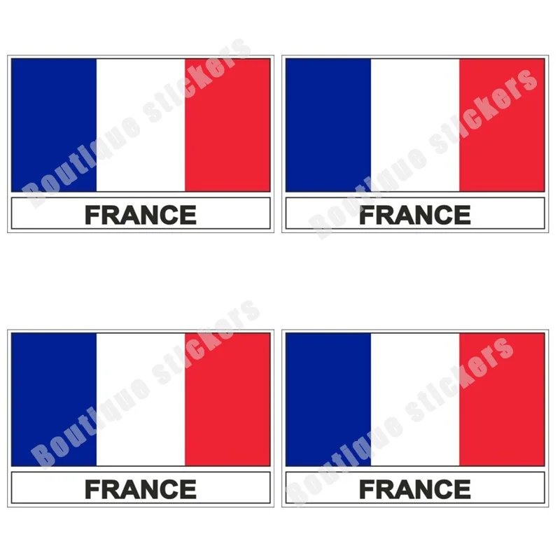 

4X Creative Decal French Flag Car Sticker Racing Helmet Vinyl Motorcycle Car Laptop RV Trolley Case Mobile Phone Decal