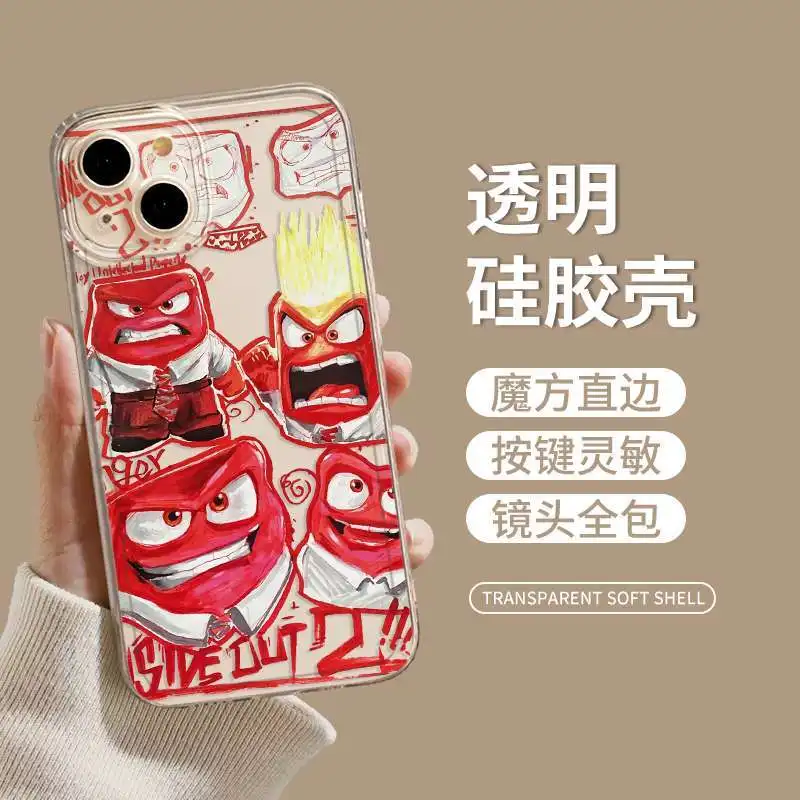 thumbnail image 1 of Disney-funda de teléfono móvil con dibujos animados para niñas, carcasa protectora de dibujos animados Kawaii Inside Out 2, iPhone 15, 14, 13 Plus, Pro Max, juguetes de decoración, 1 of 5