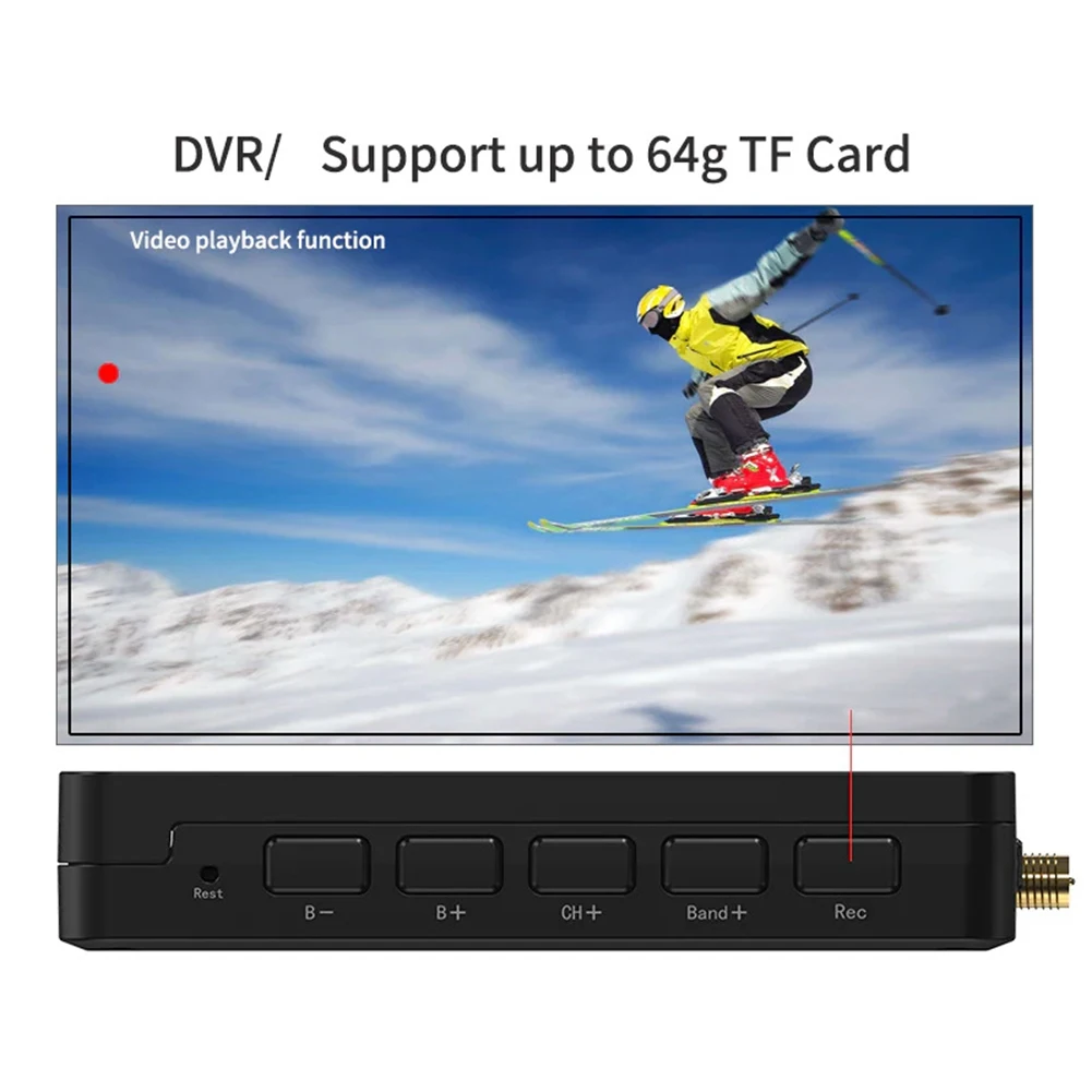 훌륭한 5 인치 FPV 모니터 RC 드론 라디오 컨트롤러 용 DVR 4000mAh FPV 드론 모니터가 장착 된 5.8G 40CH 다이버 시티 수신기