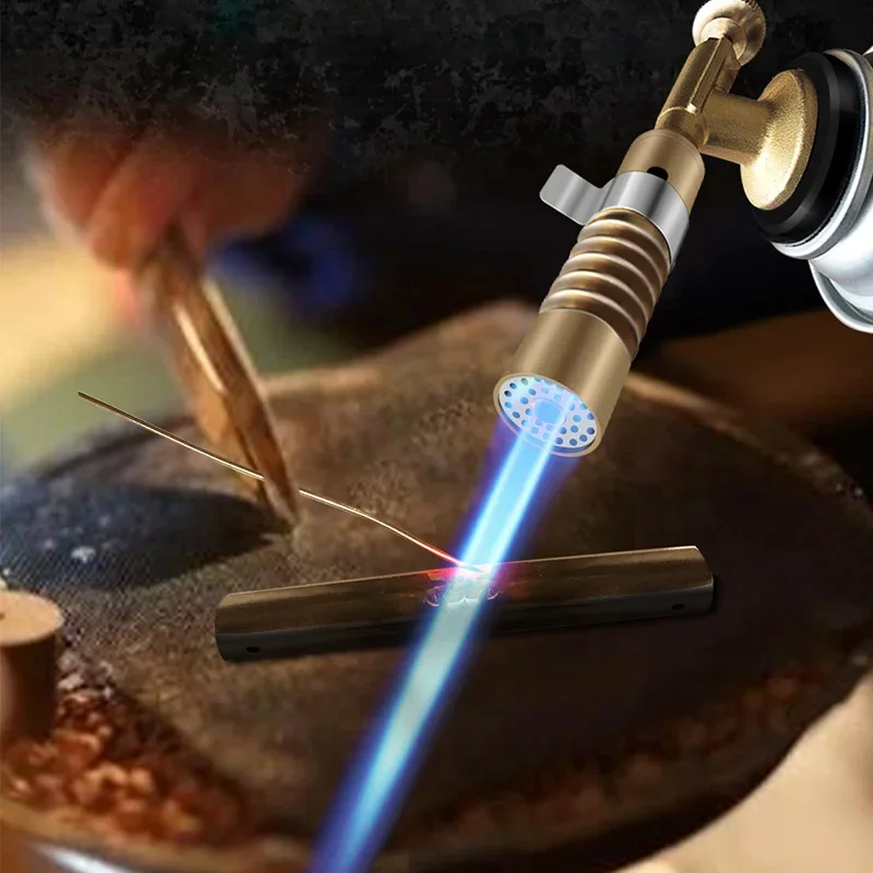 Gas Torch Welding Burner Butane High Temperature Portable Flame Gun Outdoor Camping BBQ